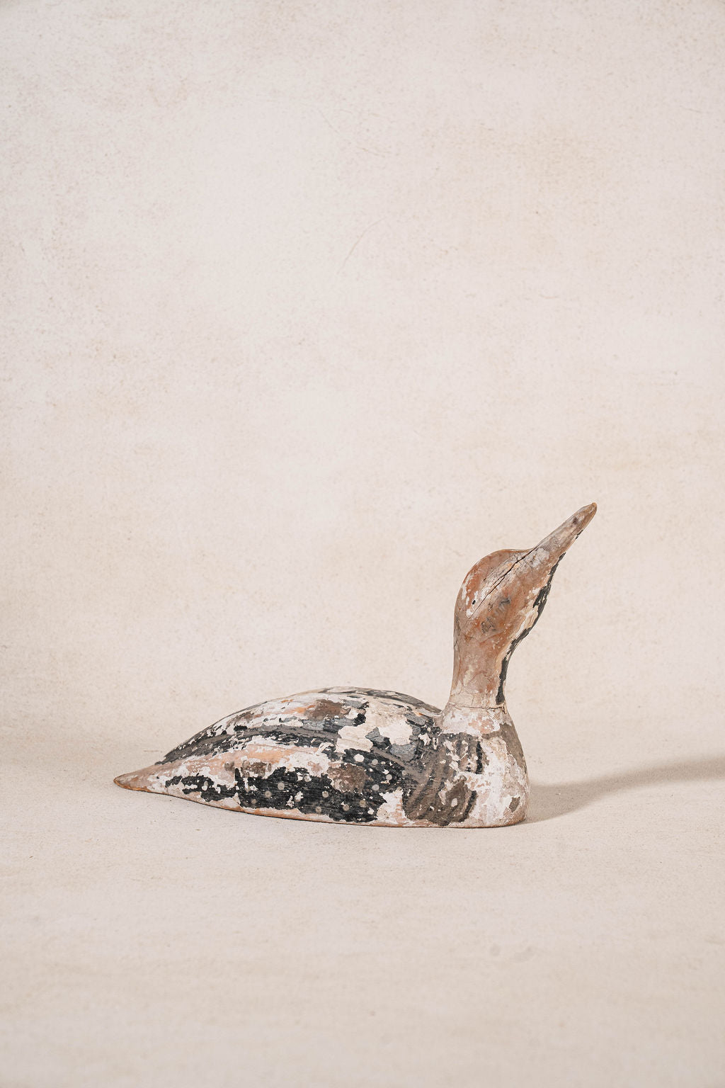 Antique French Painted Wooden Duck