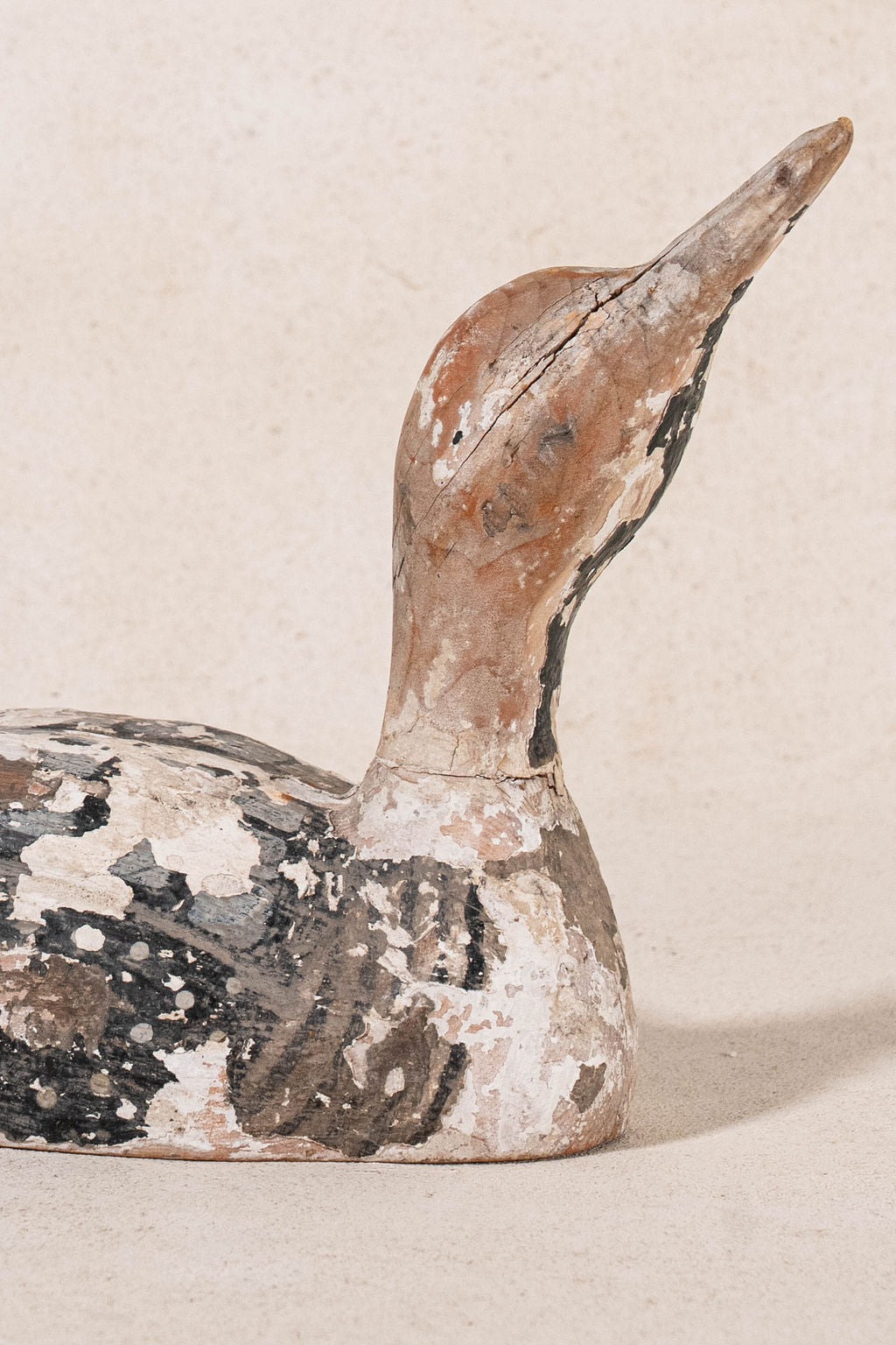 Antique French Painted Wooden Duck