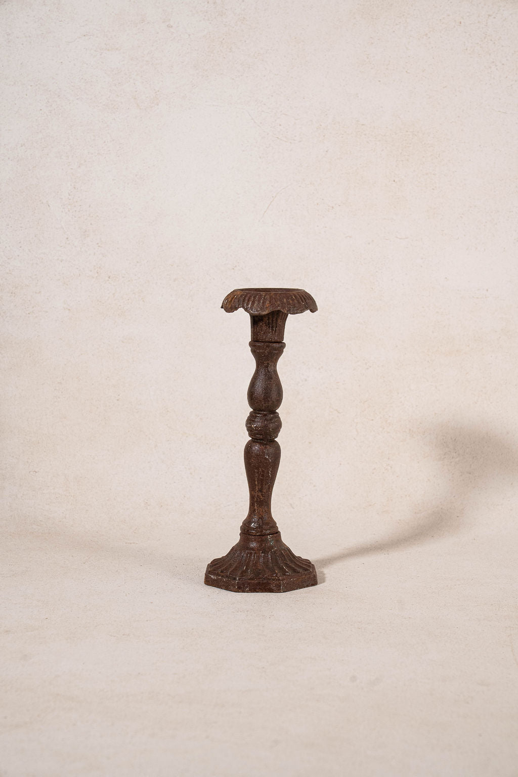 PAIR of Antique Garden Iron Candlesticks