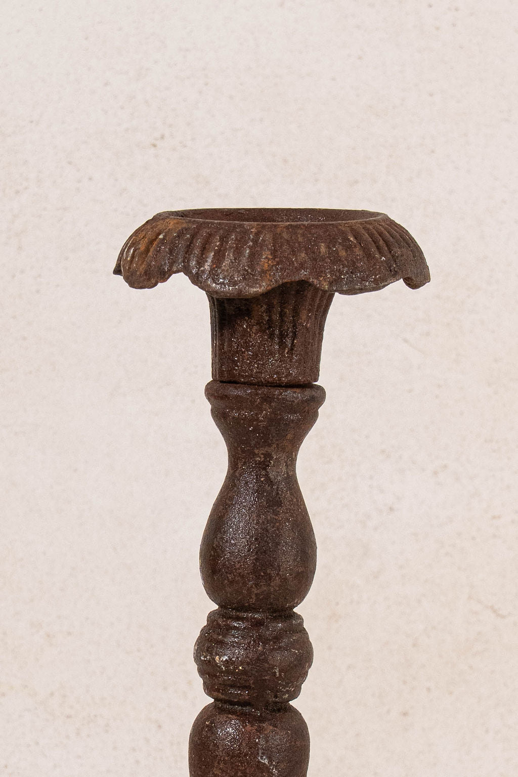 PAIR of Antique Garden Iron Candlesticks