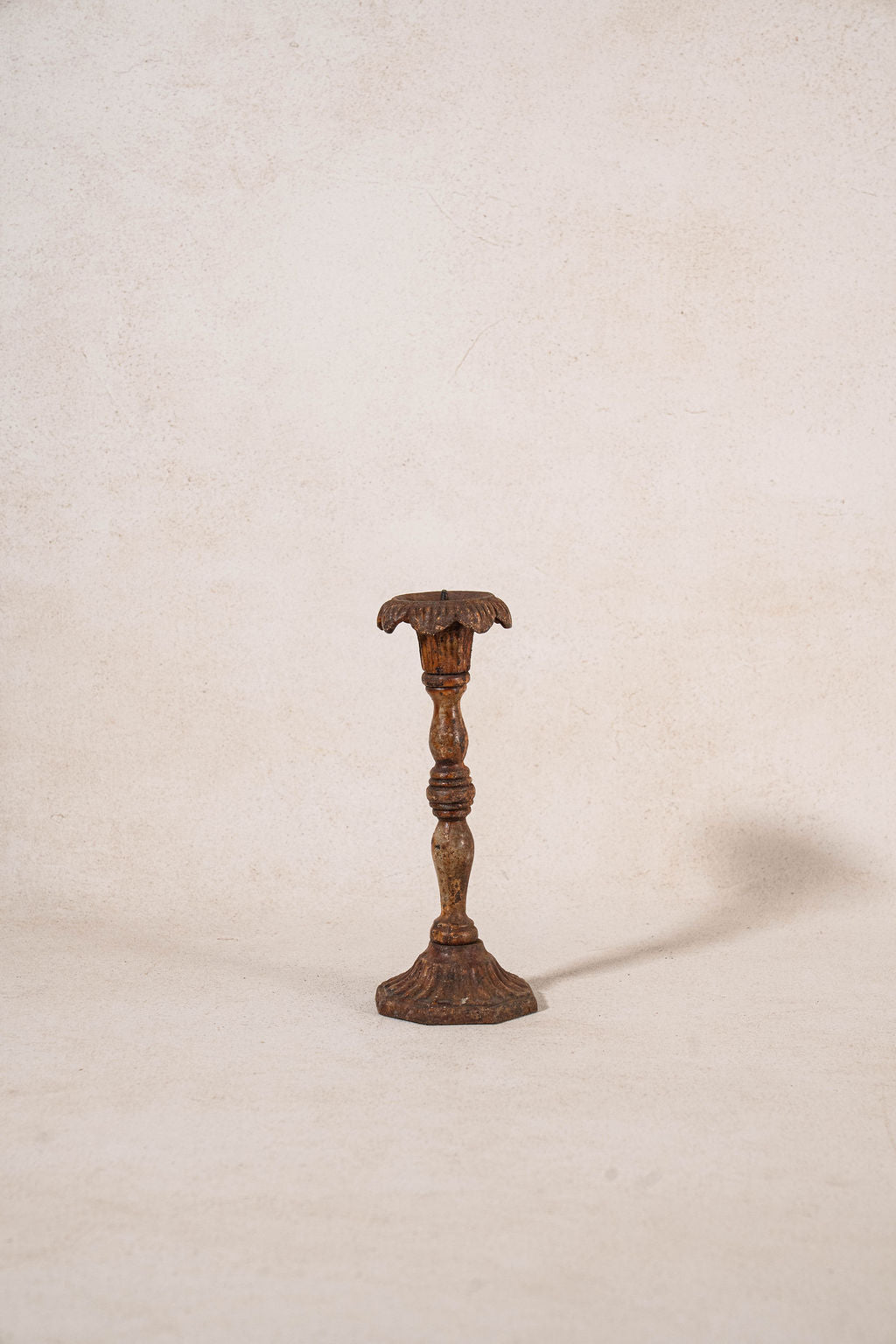 PAIR of Antique Garden Iron Candlesticks