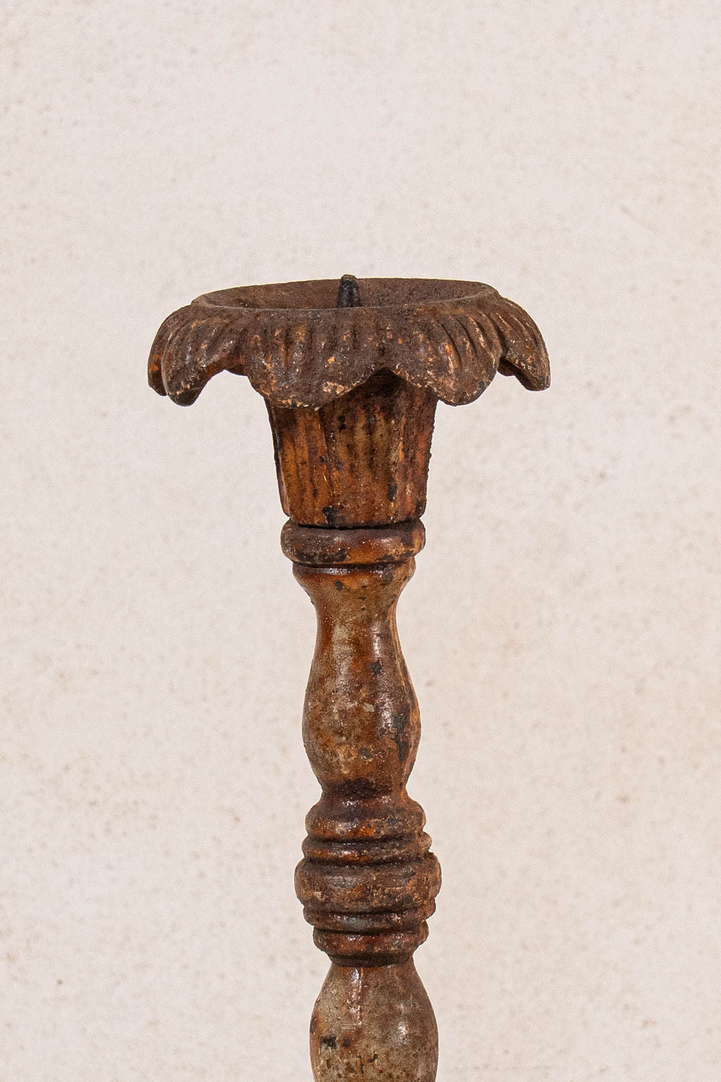 PAIR of Antique Garden Iron Candlesticks