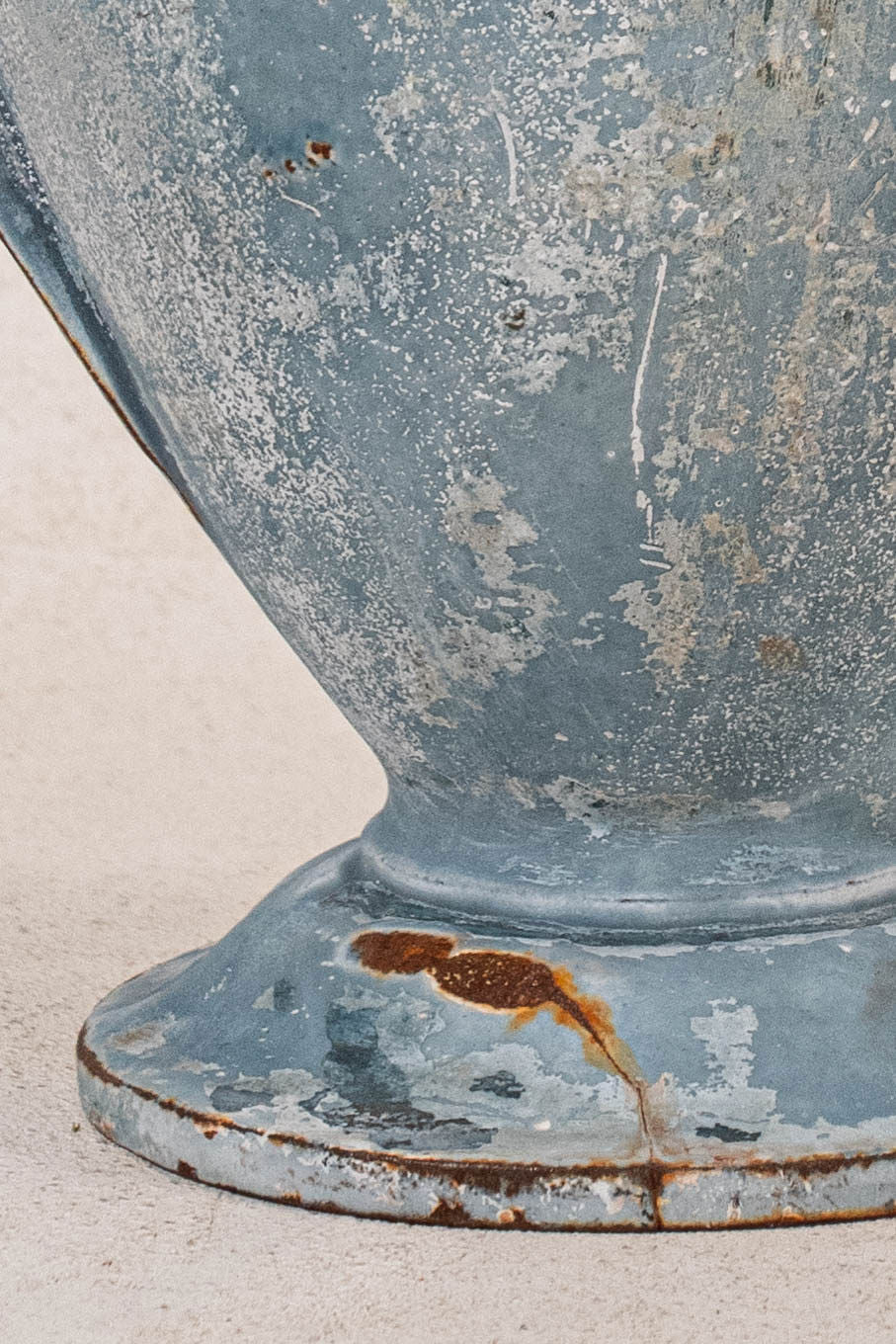 Antique Blue Patinated Cast Iron Urn