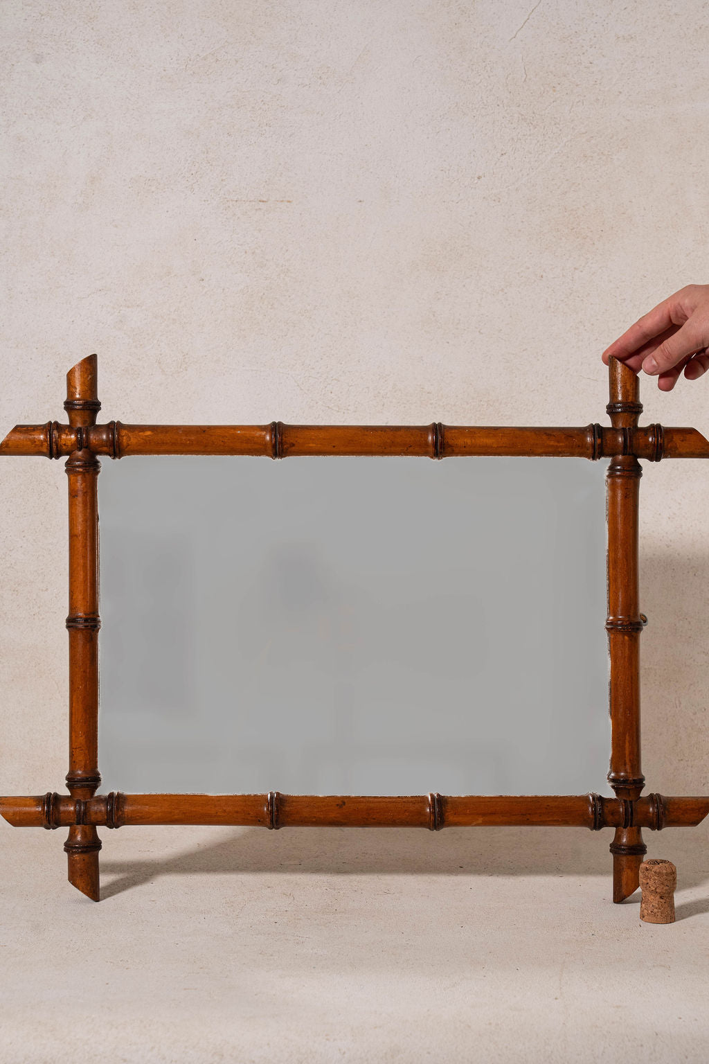 Antique Faux French Bamboo Mirror