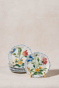 Load image into Gallery viewer, SET of 6 Hand Painted Floral Italian Plates
