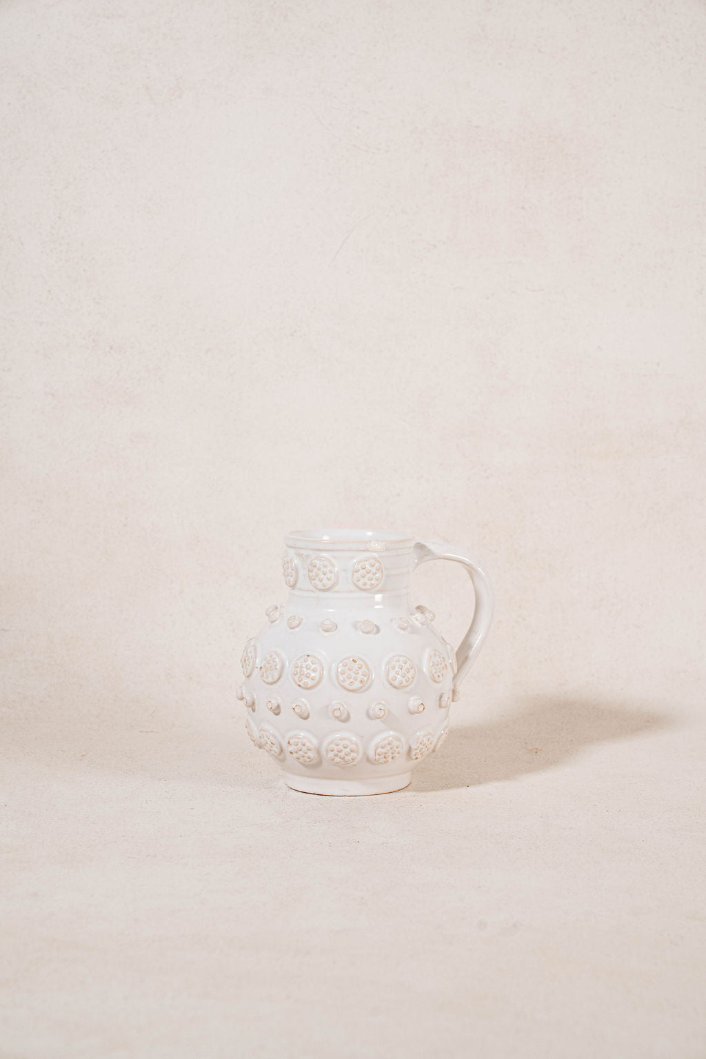 French Vintage Cream Bisque Handmade Jug by Émile Tessier