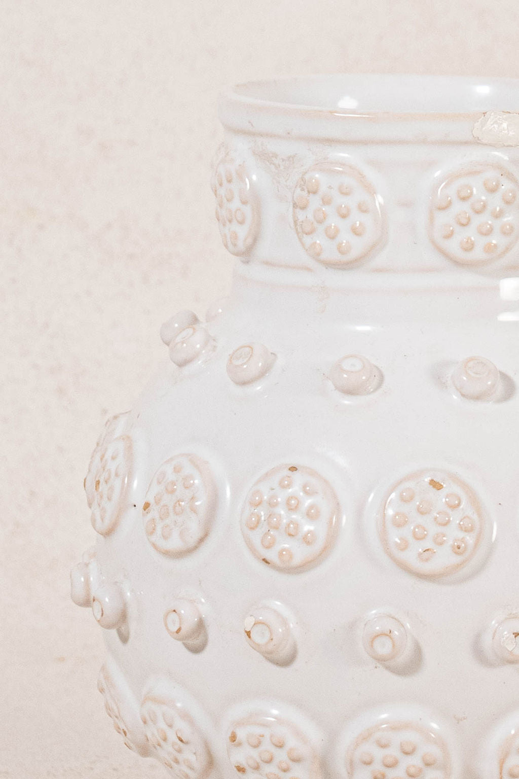 French Vintage Cream Bisque Handmade Jug by Émile Tessier