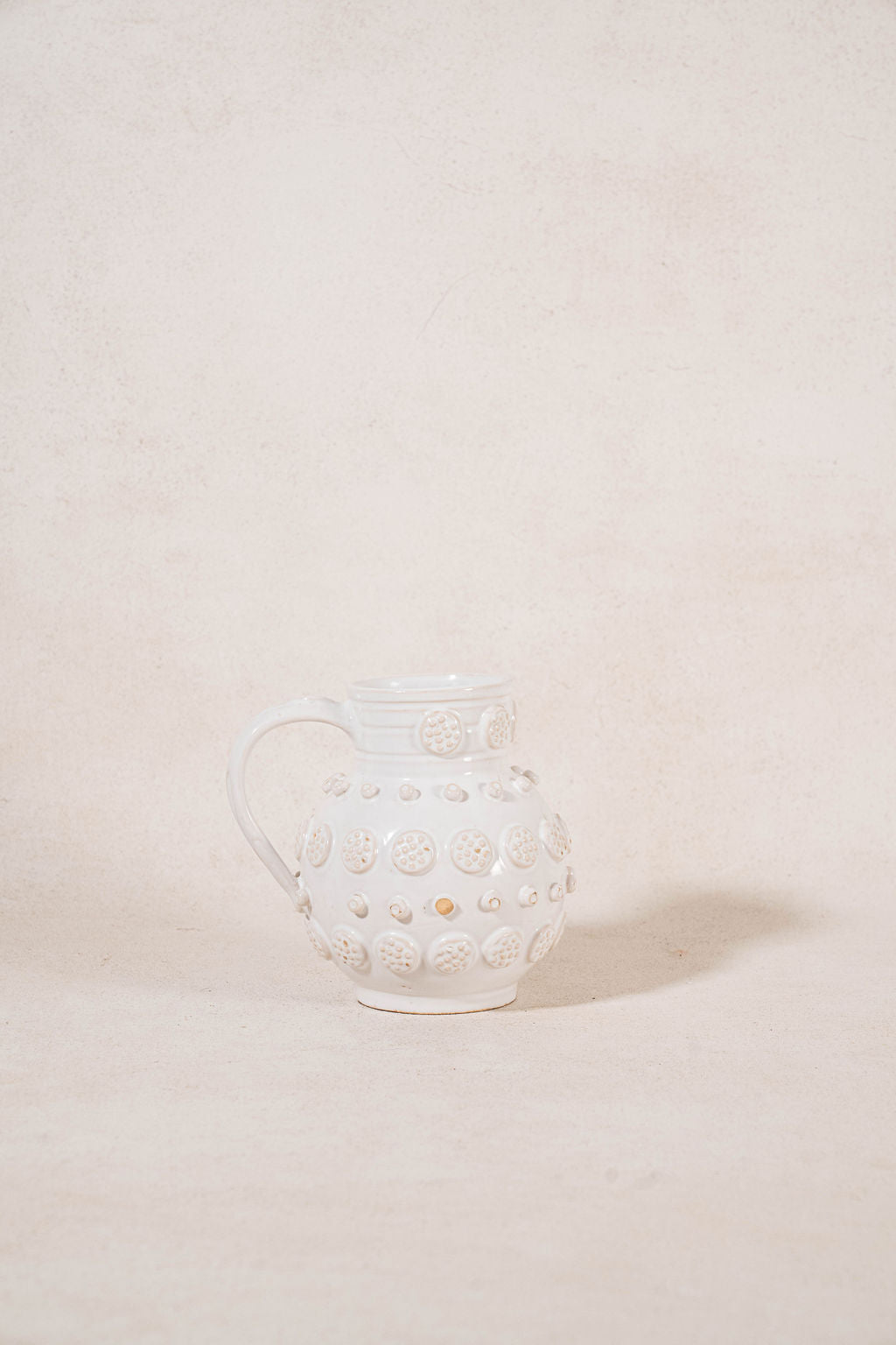 French Vintage Cream Bisque Handmade Jug by Émile Tessier