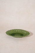 Load image into Gallery viewer, Antique Green Majolica Oblong Scalloped Dish
