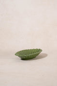 Load image into Gallery viewer, Antique Green Majolica Oblong Scalloped Dish
