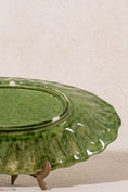Load image into Gallery viewer, Antique Green Majolica Oblong Scalloped Dish
