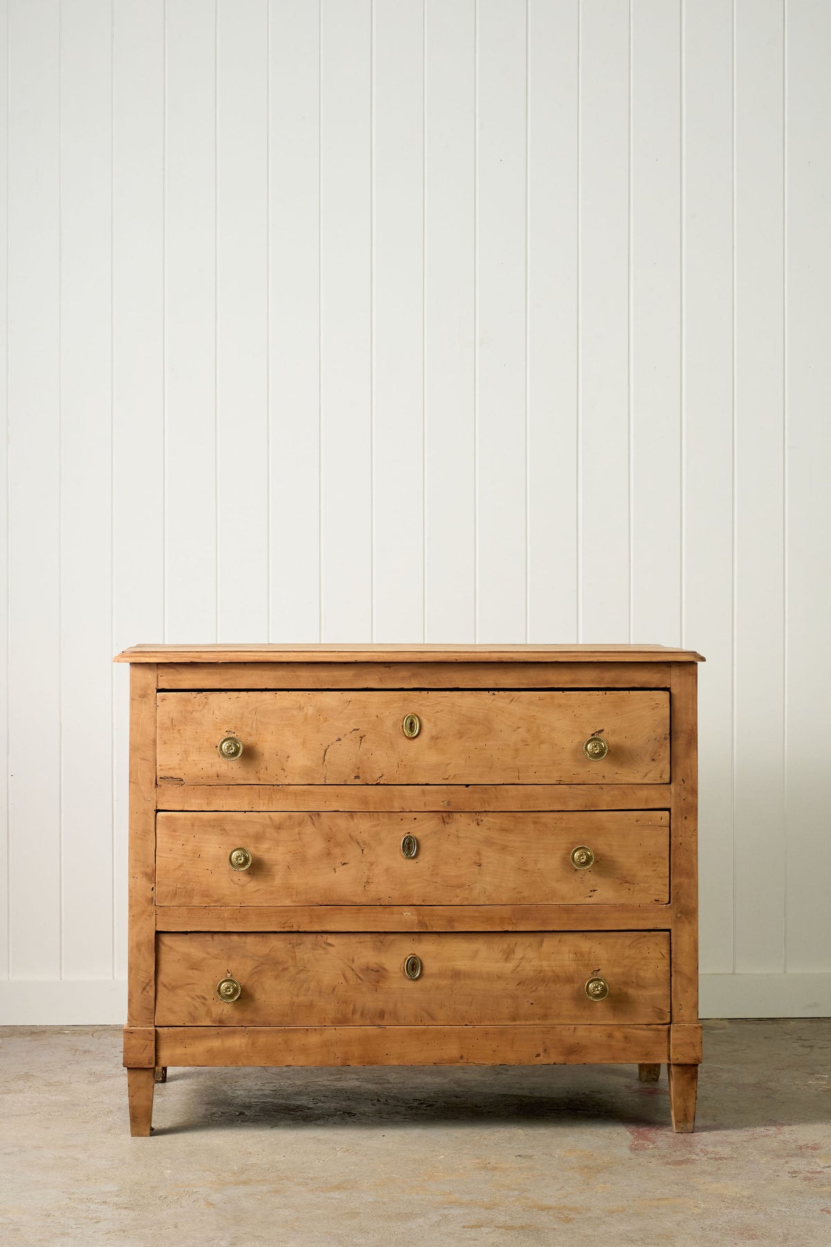 18th Century French Bleached Walnut 3-Drawer Commode