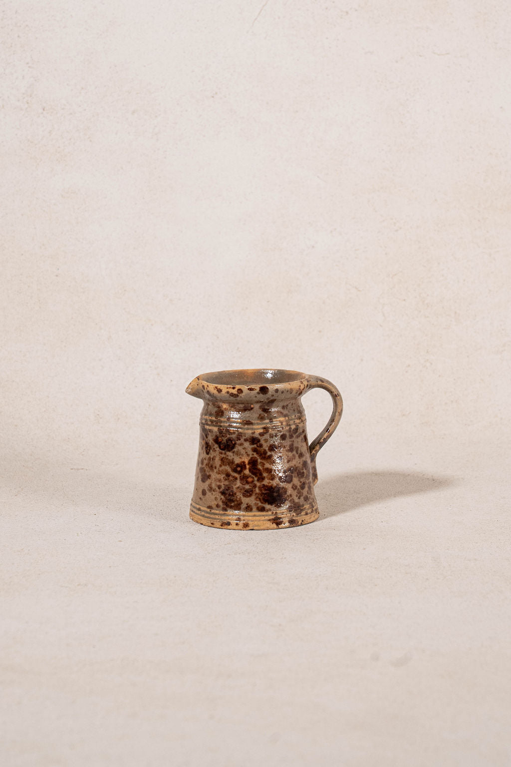 Petite Antique Brown French Spongeware Jug