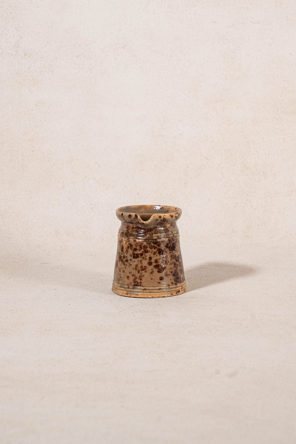 Petite Antique Brown French Spongeware Jug