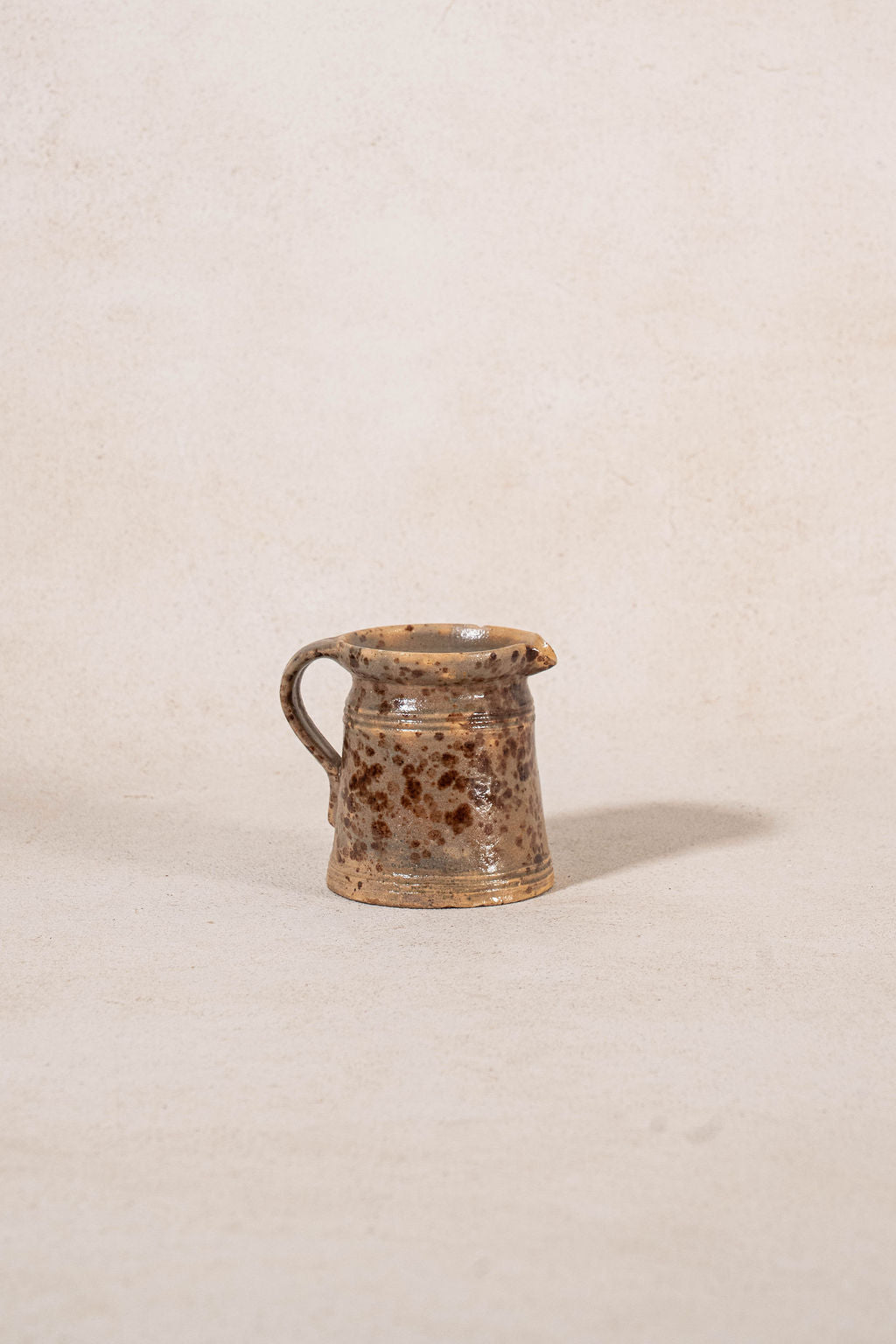 Petite Antique Brown French Spongeware Jug