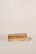 Load image into Gallery viewer, Lidded Gold + Cream Florentine Box
