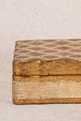 Load image into Gallery viewer, Lidded Gold + Cream Florentine Box
