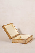 Load image into Gallery viewer, Lidded Gold + Cream Florentine Box
