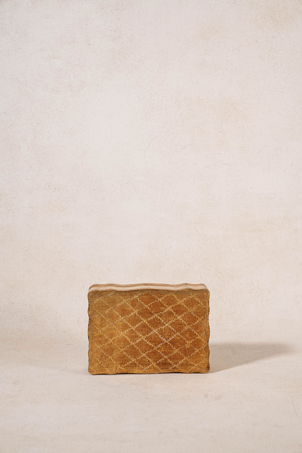Lidded Gold + Cream Florentine Box