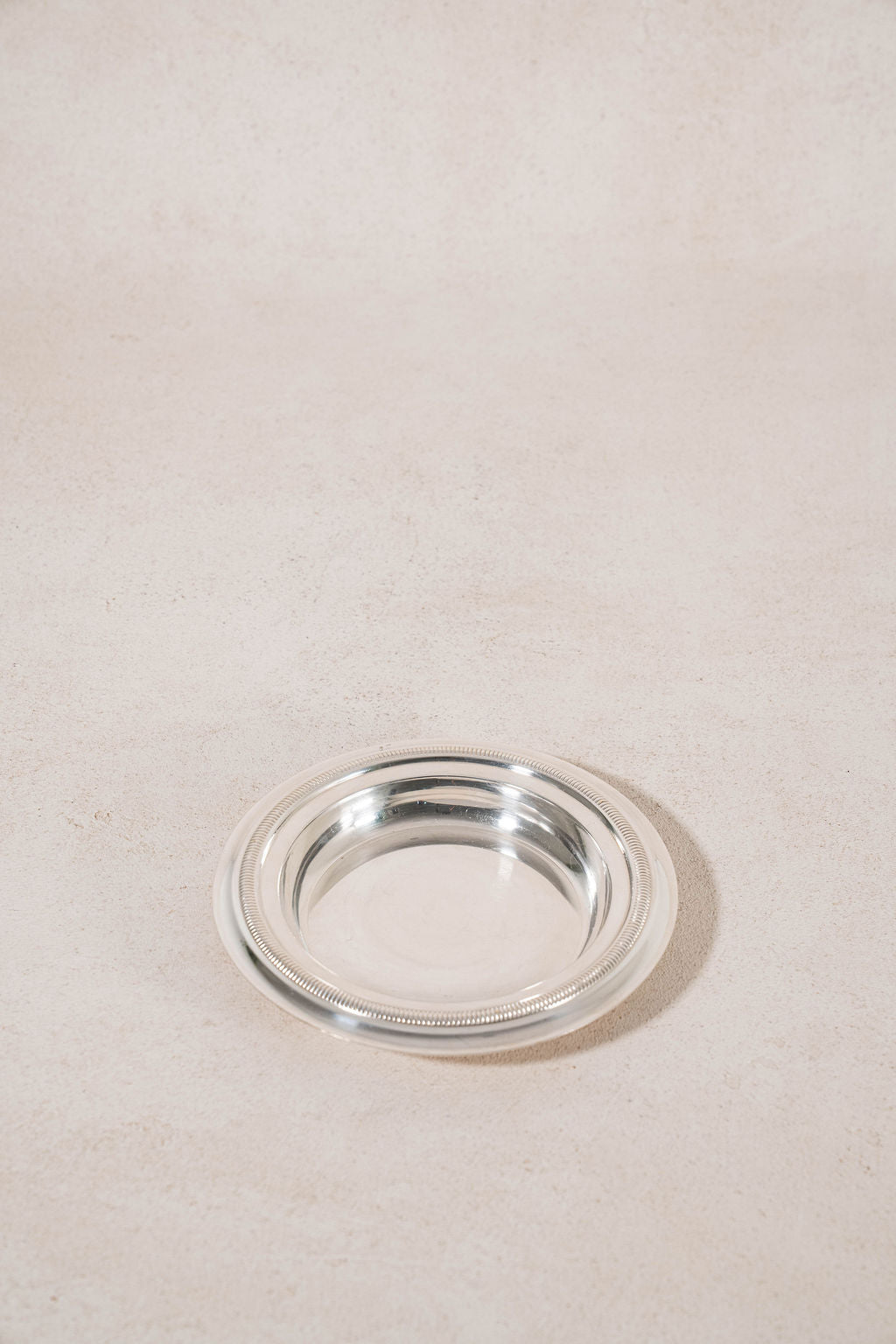 French Silverplate Marked Wine Coaster With Detailed Rim