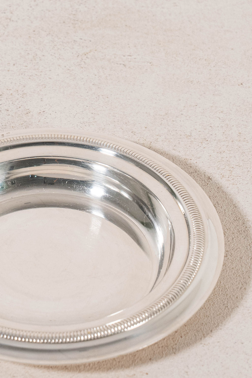 French Silverplate Marked Wine Coaster With Detailed Rim