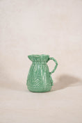 Load image into Gallery viewer, Vintage English Green Pitcher with Ruffled Lip

