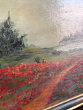 Load image into Gallery viewer, Early 20th Century Framed Oil on Board Landscape of Poppy Field (signed)
