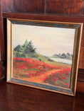 Load image into Gallery viewer, Early 20th Century Framed Oil on Board Landscape of Poppy Field (signed)
