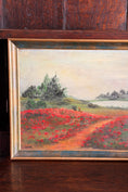 Load image into Gallery viewer, Early 20th Century Framed Oil on Board Landscape of Poppy Field (signed)
