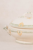 Load image into Gallery viewer, Antique French Ironstone Green & Yellow Ceramic Lidded Tureen
