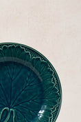 Load image into Gallery viewer, Antique Majolica Plate with Blue/Green Glazing

