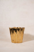 Load image into Gallery viewer, Vintage French Scalloped Brass Champagne Bucket
