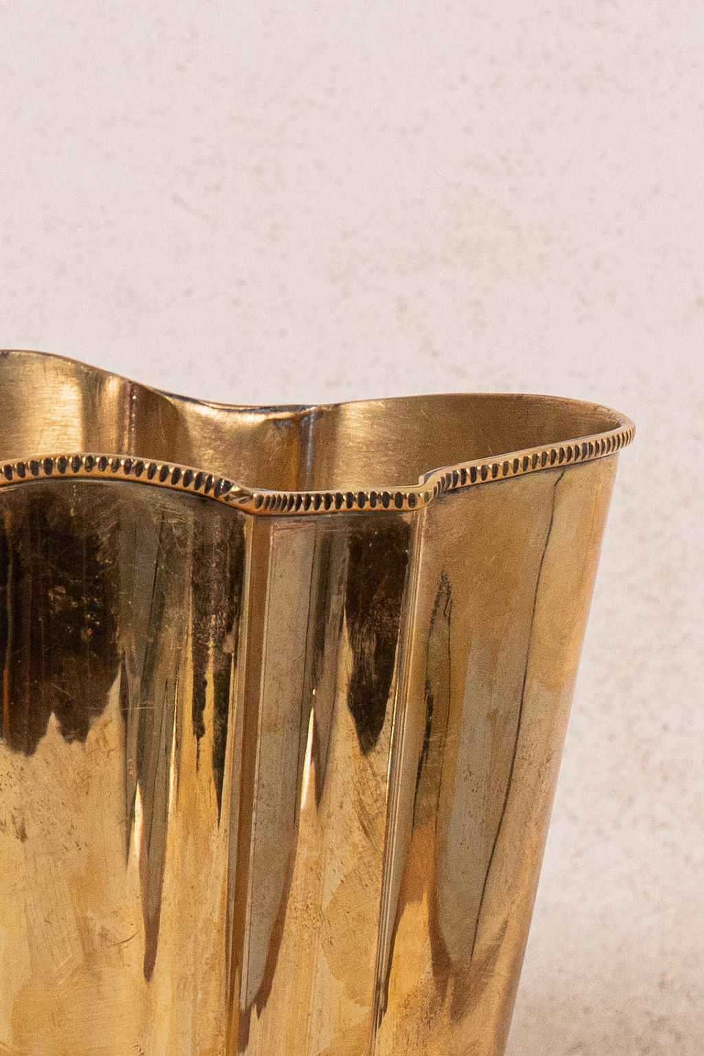 Vintage French Scalloped Brass Champagne Bucket