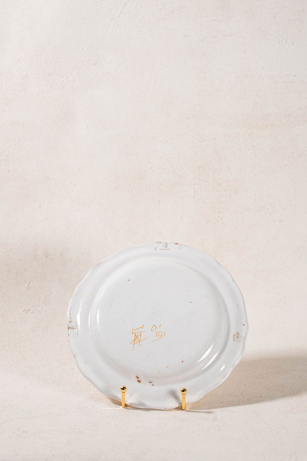 19th Century French Moustiers Faience Mustard Plate (c. 1880)