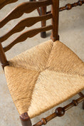 Load image into Gallery viewer, SET of 8 | 19th Century Ash Ladder Back Side Chairs with Rush Seats
