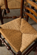 Load image into Gallery viewer, SET of 8 | 19th Century Ash Ladder Back Side Chairs with Rush Seats
