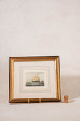 Load image into Gallery viewer, Antique English Hand Colored Engraving of Ship with Line-Wash Mat
