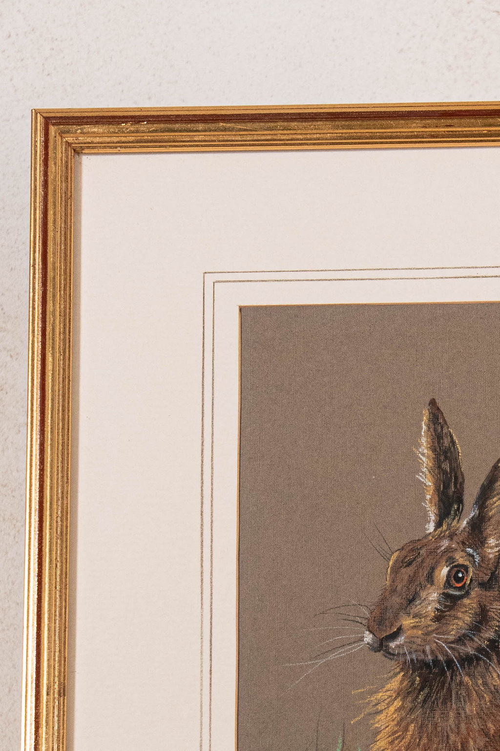 English Original Framed Pastel of Hare