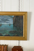 Load image into Gallery viewer, 19th Century Italian Oil on Canvas Moody Sailboat/Seascape
