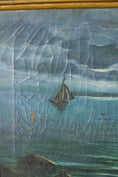 Load image into Gallery viewer, 19th Century Italian Oil on Canvas Moody Sailboat/Seascape
