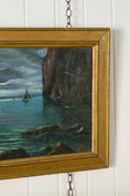 Load image into Gallery viewer, 19th Century Italian Oil on Canvas Moody Sailboat/Seascape
