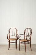Load image into Gallery viewer, PAIR of 1940s French Thonet Style Bentwood Arm Chairs
