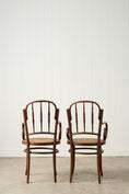 Load image into Gallery viewer, PAIR of 1940s French Thonet Style Bentwood Arm Chairs
