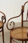 Load image into Gallery viewer, PAIR of 1940s French Thonet Style Bentwood Arm Chairs
