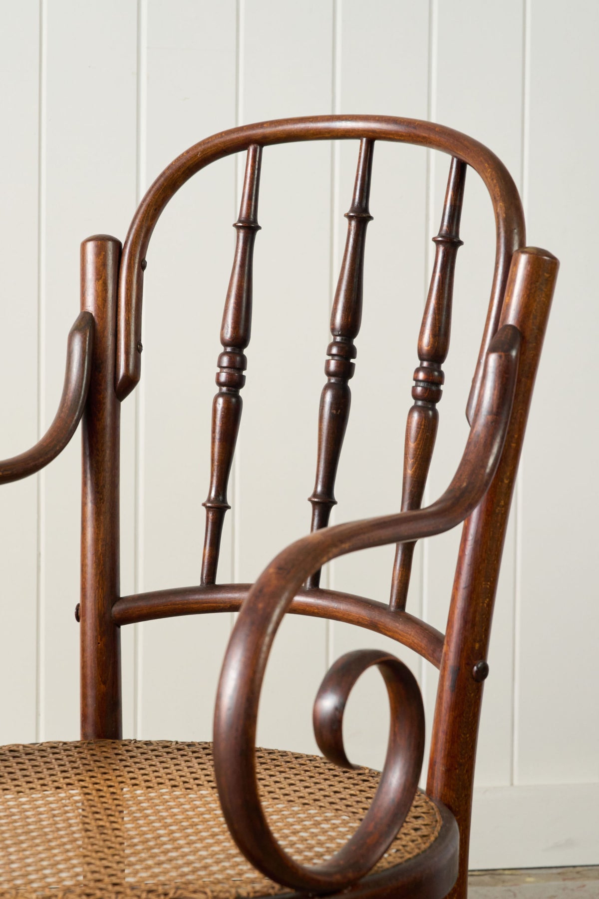 PAIR of 1940s French Thonet Style Bentwood Arm Chairs