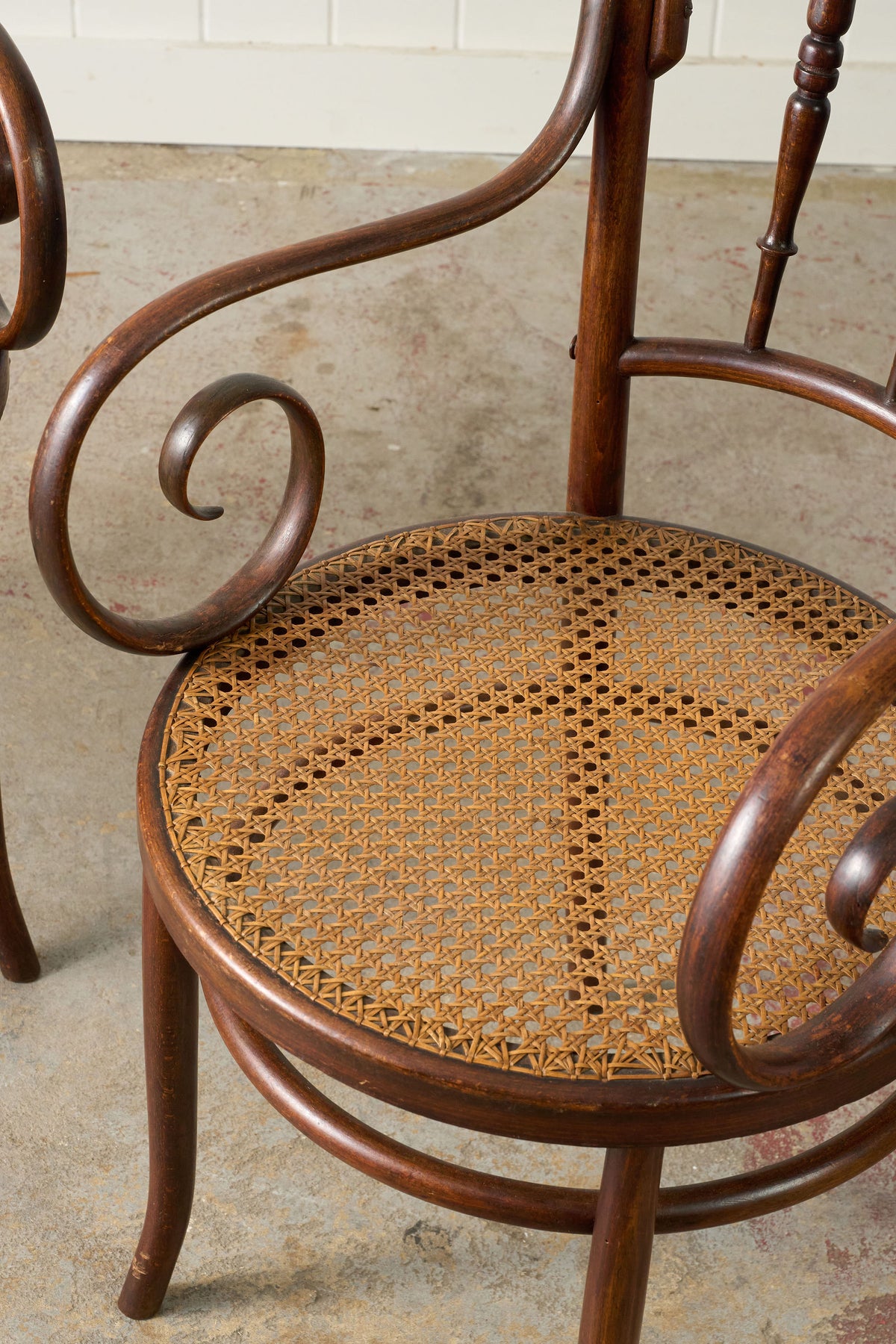 PAIR of 1940s French Thonet Style Bentwood Arm Chairs