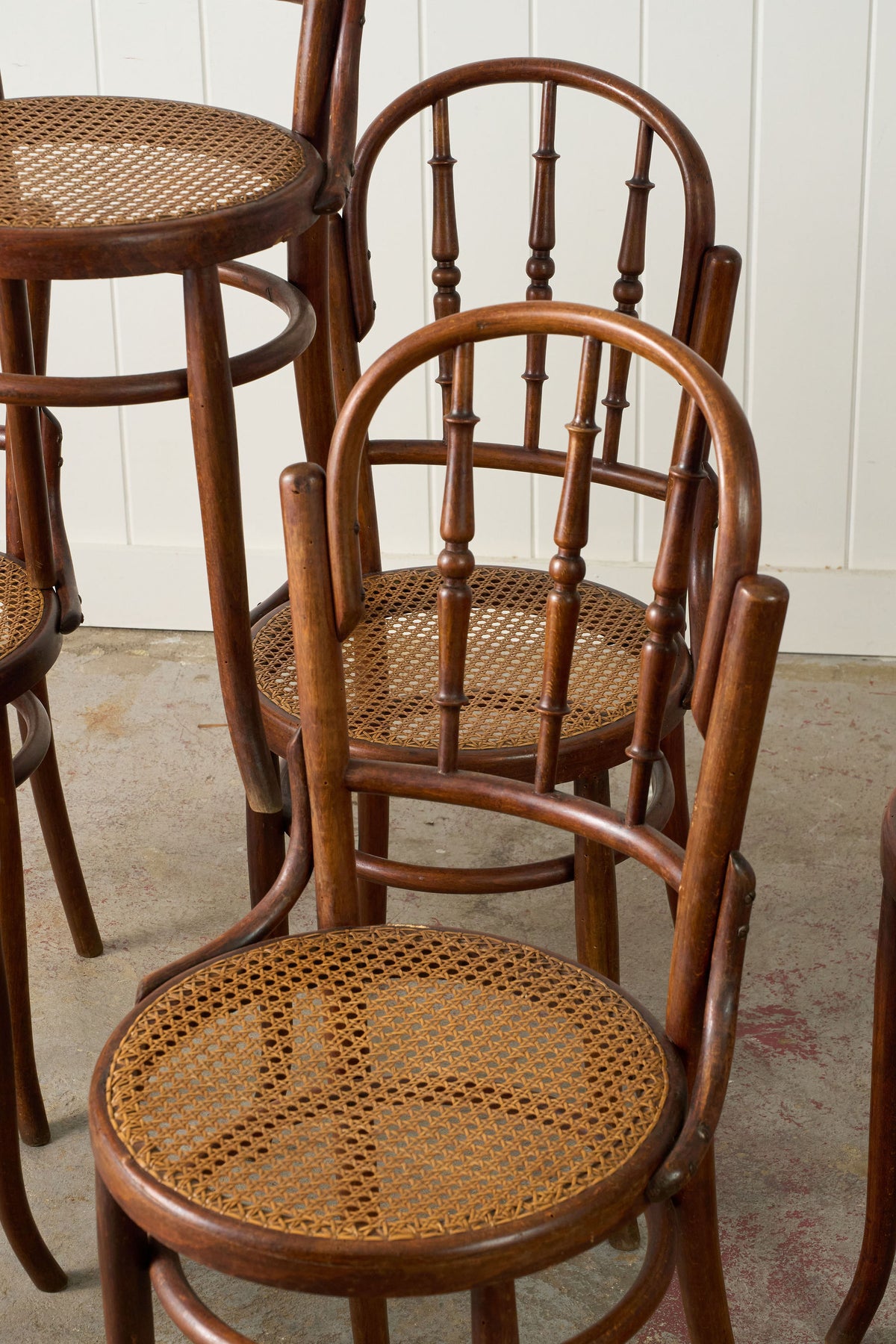 SET of 6 | 1940s French Thonet Style Bentwood Bistro Chairs with Original Chair Seats