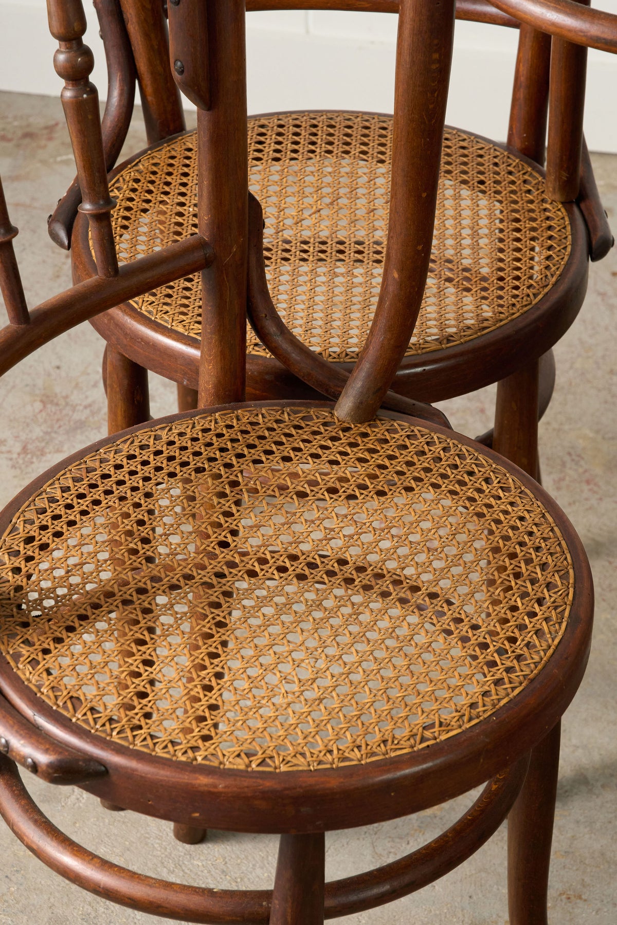 SET of 6 | 1940s French Thonet Style Bentwood Bistro Chairs with Original Chair Seats
