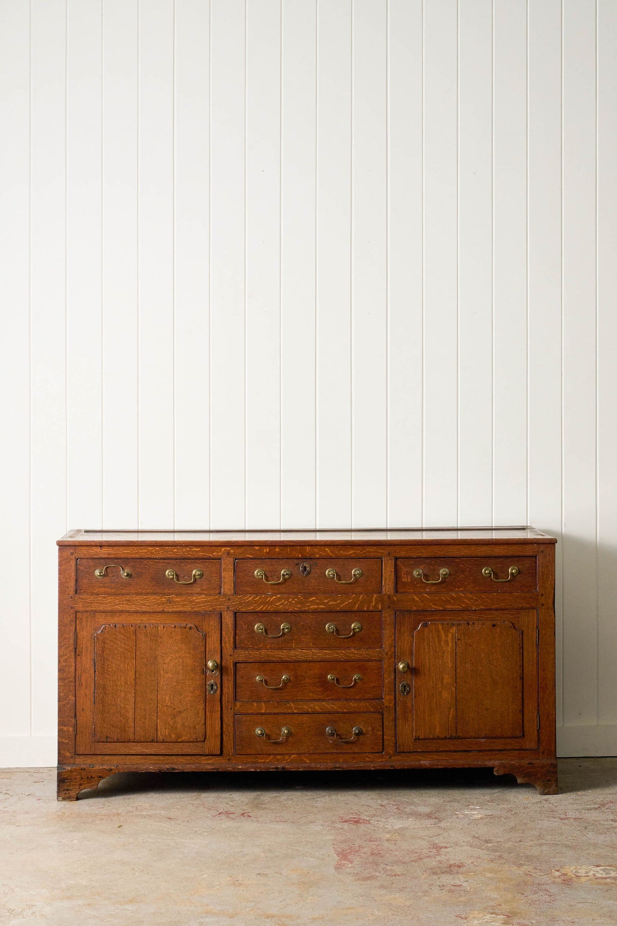 George III Oak Dresser Base with Open Plate Rack (c.1800)