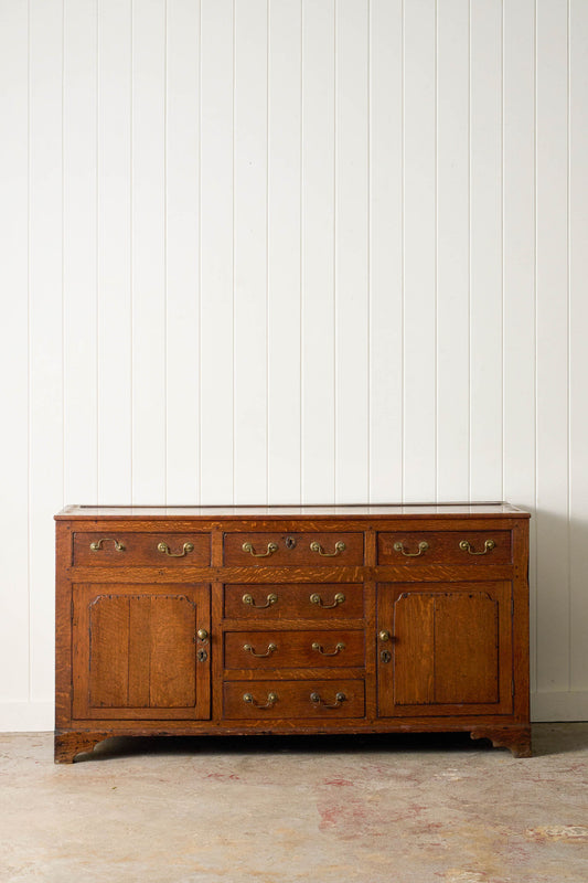 George III Oak Dresser Base with Open Plate Rack (c.1800)